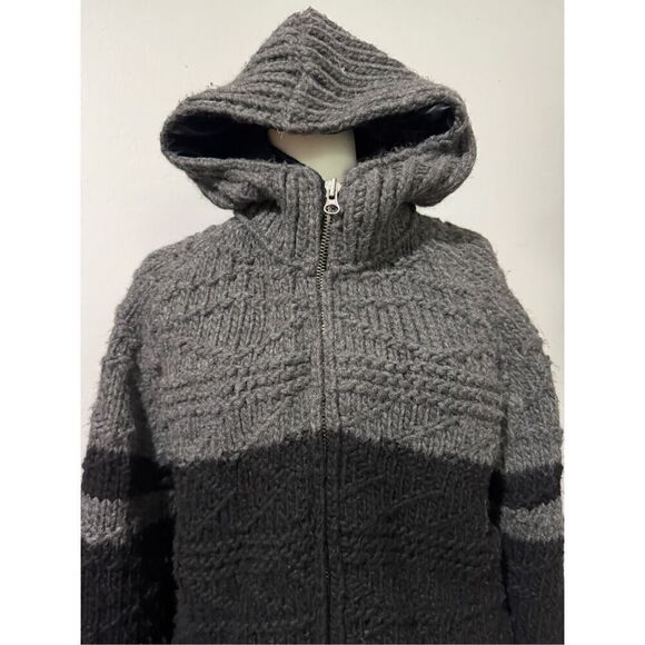 Scotch & Soda wool blend men’s chunky thick sweater zip front hoodie L - Picture 2 of 12